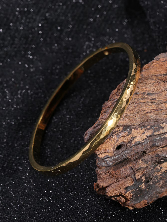Armband Edelstahl, 18K Goldbeschichtung, rautenförmige Oberfläche - Bild 3