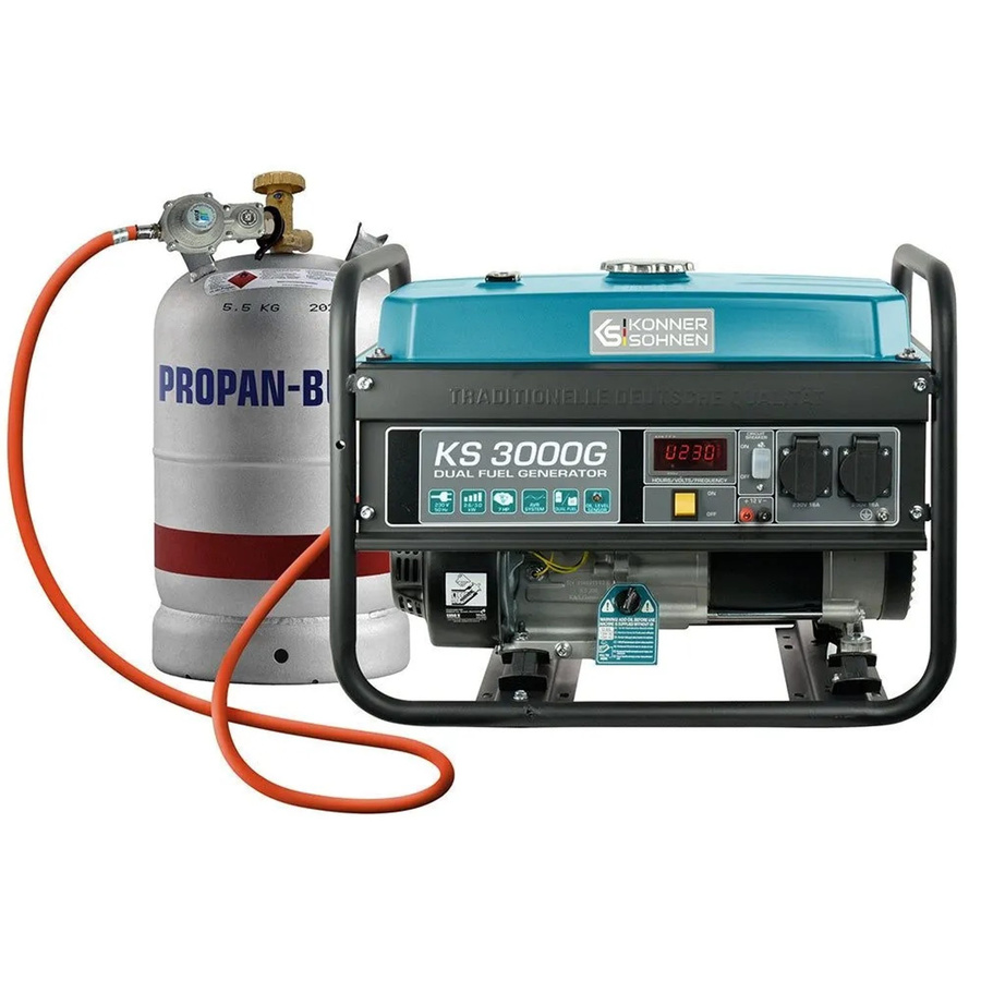 Könner & Söhnen LPG/Benzin-Generator KS 3000G in Blau mit 3,0 kW Leistung - Bild 2