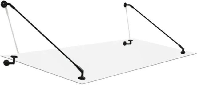 Glasvordach Glaszentrum Hagen STB aus Klarglas mit Halterung in Schwarz, Breite: 120 cm, Tiefe: 90 cm - Bild 1