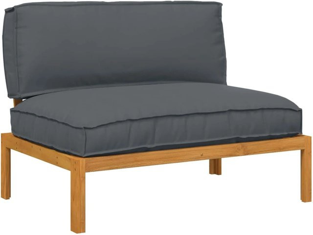 vidaXL Garten-Sofa-Set aus Massivholz Akazie in Anthrazit mit Polstern, B/T/H: 120 x 92 x 69 cm - Bild 1