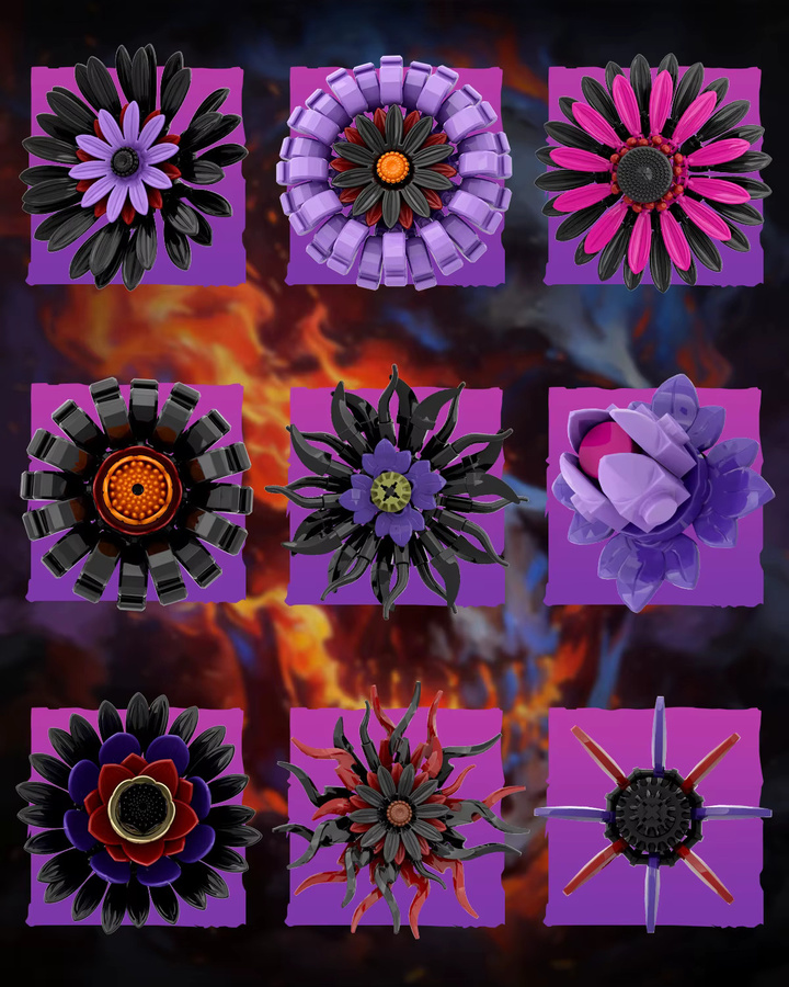 AMAZINGBLOKS Gothic-Blumen-Baukasten Dunkler Nacht-Blumenstrauß, Bausteine, 1183 Teile, ab 14 Jahren - Bild 2
