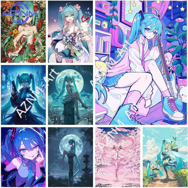 KAYOU Wandbild Sängerin Miku Kawaii Idol Mädchen Gemälde in Mehrfarbig für deine moderne Heimdekoration - Bild 1