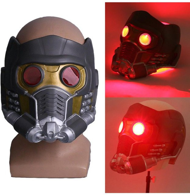 MINISO Star Lord LED Helm Latexmaske, Rot, Schwarz - Bild 1