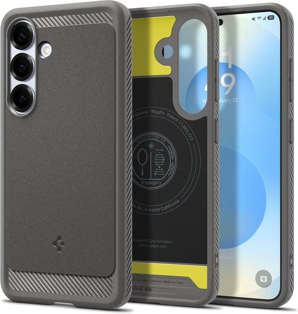 Spigen Rugged Armor MagSafe Schutzhülle für Samsung Galaxy S25 S931 in Grau - Bild 1