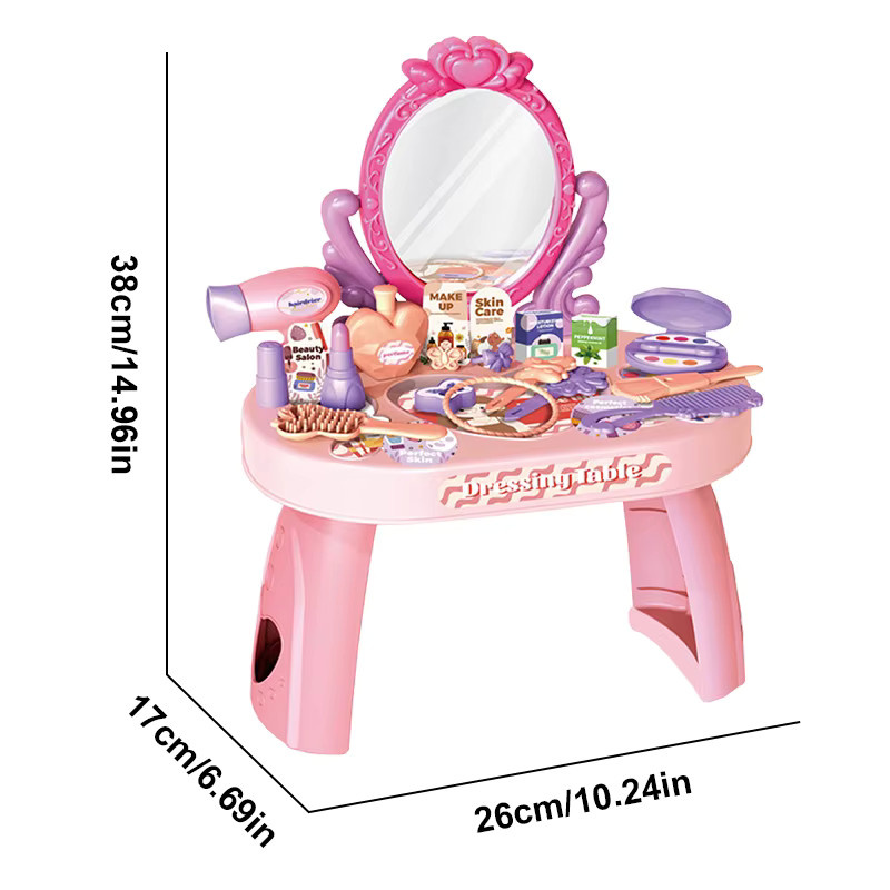 Kmoist Spielhaus-Spielzeug, Schminktisch, Rosa / Pink - Bild 3