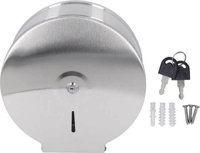 TOMTOP JMS Toilettenpapierhalter aus Edelstahl für gewerbliche Nutzung, Wandmontage, Farbe: Grau/Silber - Bild 1