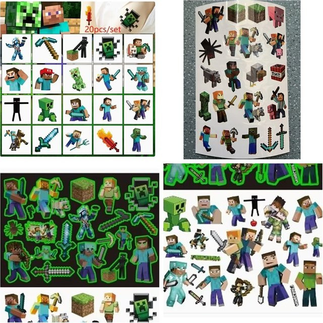 GAGAGIRL Tattoo-Aufkleber Set My World in Multicolour mit Pixel- und Cartoon-Motiven - Bild 1