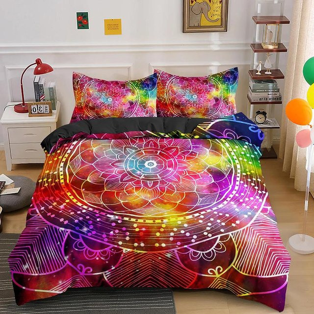 3-teiliges Boho-Bettwäscheset von Your Warm Home in Multicolour mit Bettbezug und Kissenbezug aus Polyester - Bild 1