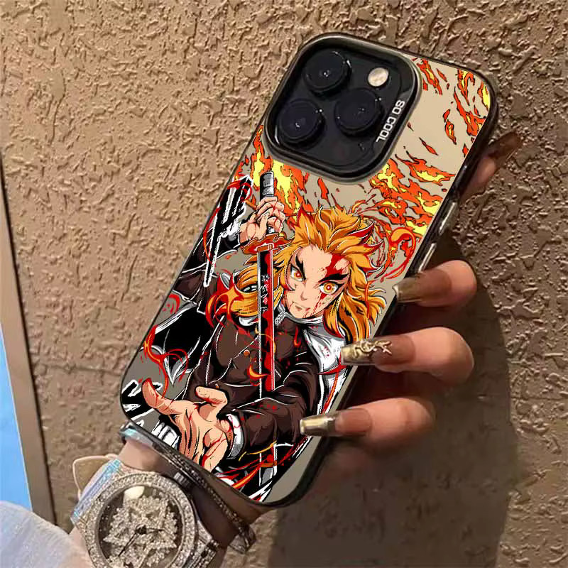 Bunte Anime Demon Slayer Handyhülle für Apple iPhone 17 Air 16E 16 15 14 13 12 mini Pro Max Plus - Bild 2