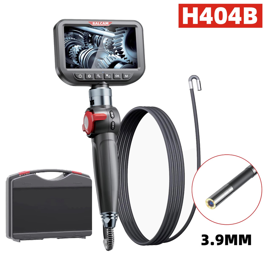 Ralcam Gelenk-Endoskop 2-Wege mit 180 Grad Schwenkfunktion, 3,9 mm Inspektionskamera mit 5,0 Zoll Bildschirm und 10 LED-Leuchten, halbstarres Kabel, Schwarz - Bild 5