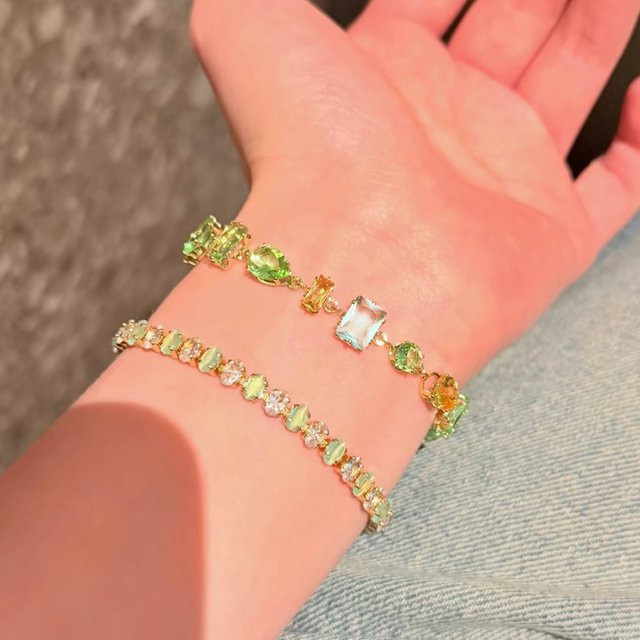 YUYAN Tennisarmband, Zirkonia, Gold, Damen - Bild 1