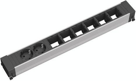 Bachmann Conference Top Frame X-Large Einsatz in Grau mit 2x Schutzkontakt und 6x ABD - Bild 1