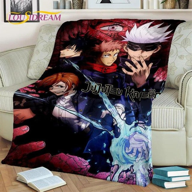 Magic Zhu Anime Jujutsu Kaisen Itadori Yuji 3D-Decke, weiche Überwurfdecke aus Polyester, Mehrfarbig, B/B: 100 x 150 cm - Bild 1