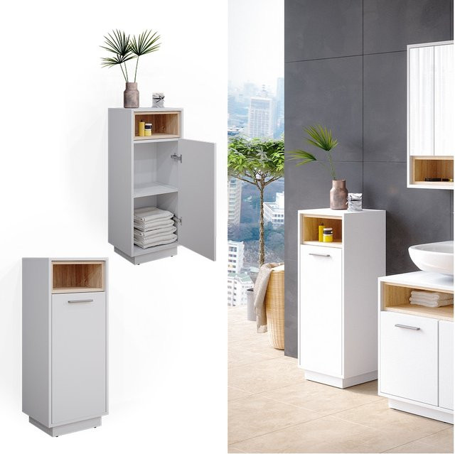 Vicco Badschrank Beatrice Midischrank in Weiß mit offenen Regalfächern, B/T/H: 38 x 30 x 93 cm - Bild 1