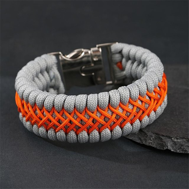 Rui Di Paracord Armband, 21cm, grau, Herren, Zinklegierung - Bild 1