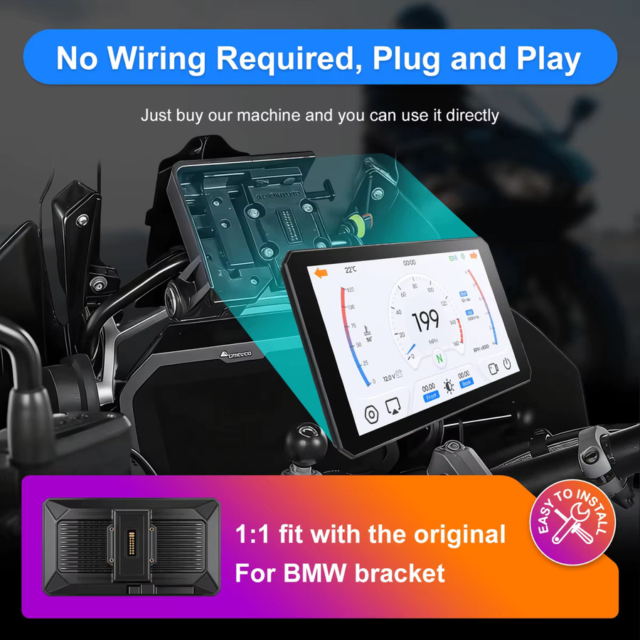 B7pro Tragbarer 7-Zoll Motorrad Navigator mit CarPlay und Android Auto in Schwarz für BMW XR M1000 R1200GS R1250GS S1000XR R1300GS - Bild 3