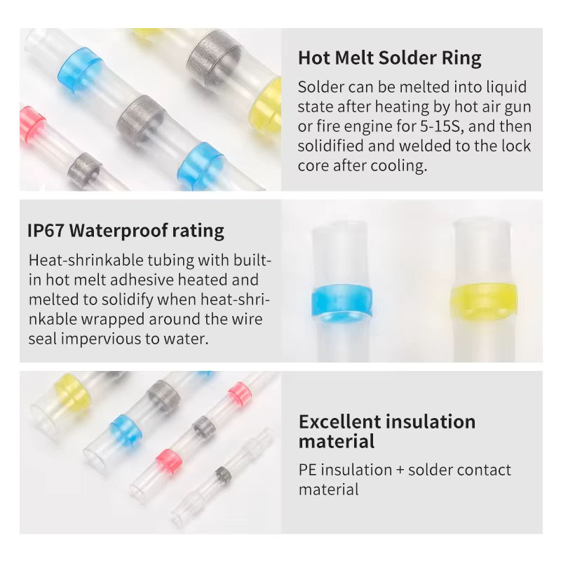 Wasserdichte Schwei Schrumpfverbinder Set mit Lötringen zur Kabelisolierung - Bild 3