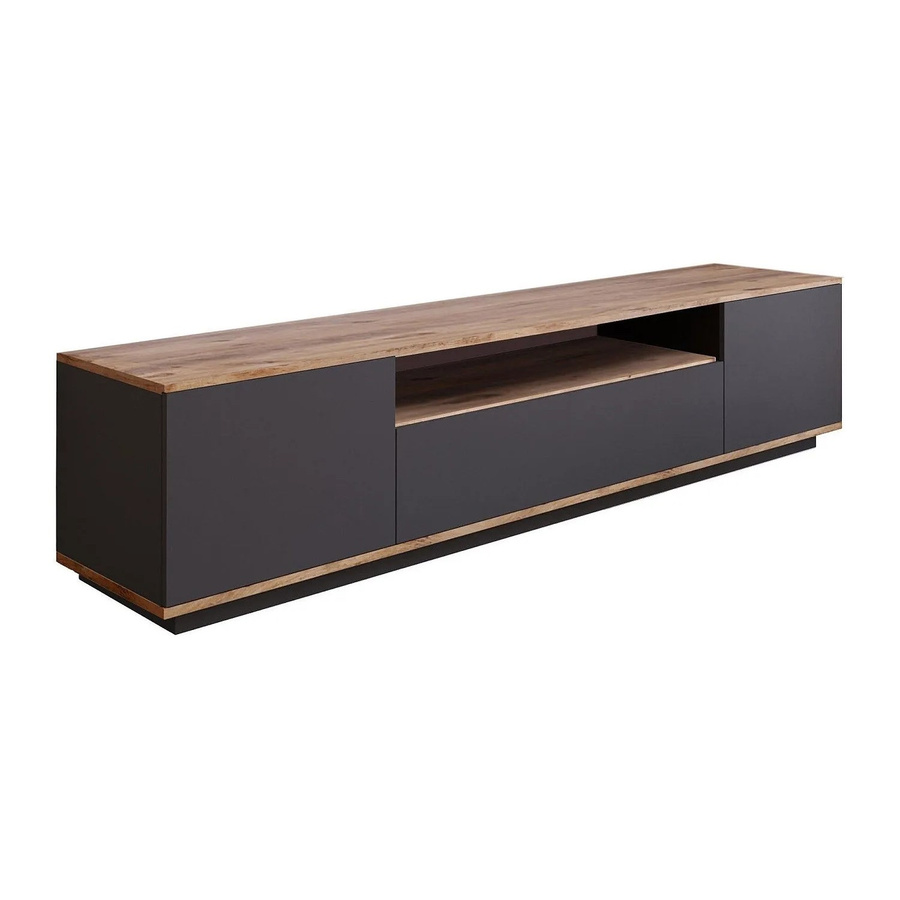 LOTULA TV-Board Lotula in Anthrazitgrau und Natur hell, Breite: 180 cm - Bild 2