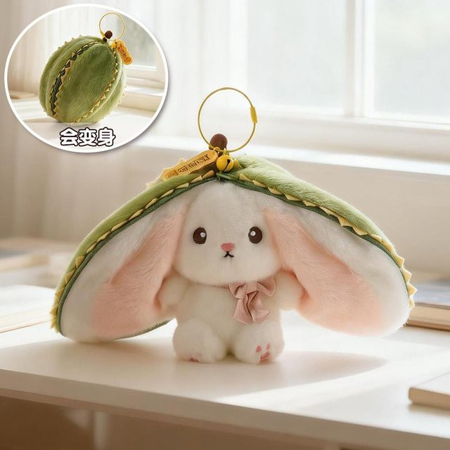 Yiran toy Fruit Bunny Plüschtier, Durian Erdbeere Ananas, 13cm - Bild 1