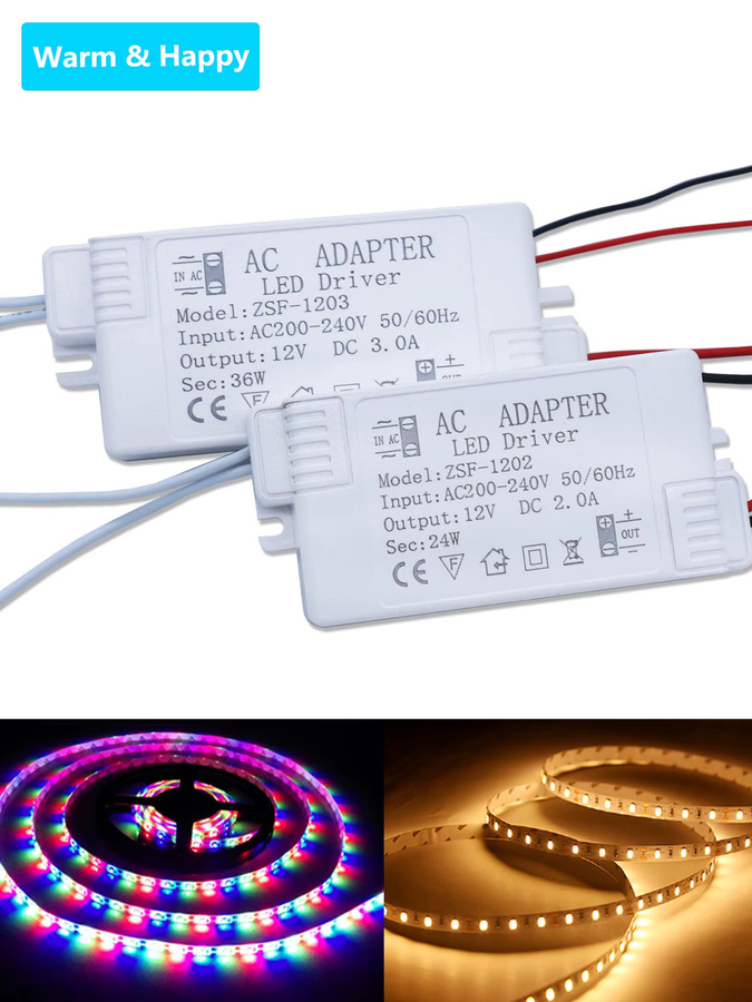 LED-Treiber Leistungssteuerung für Lichtleisten und Beleuchtungskörper, 12 V, 3 A, Weiß, AC 220 V - Bild 2