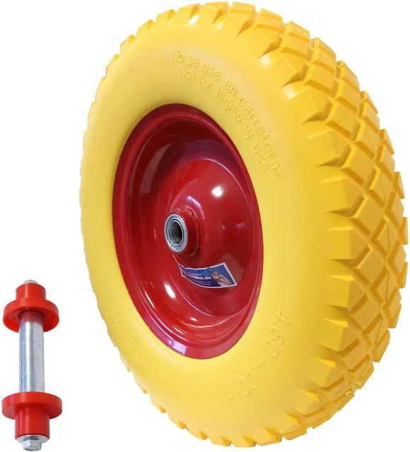 TRUTZHOLM Pannensicheres Schubkarrenrad aus Vollgummi mit Achse 4.00-8 4.80 - Bild 1