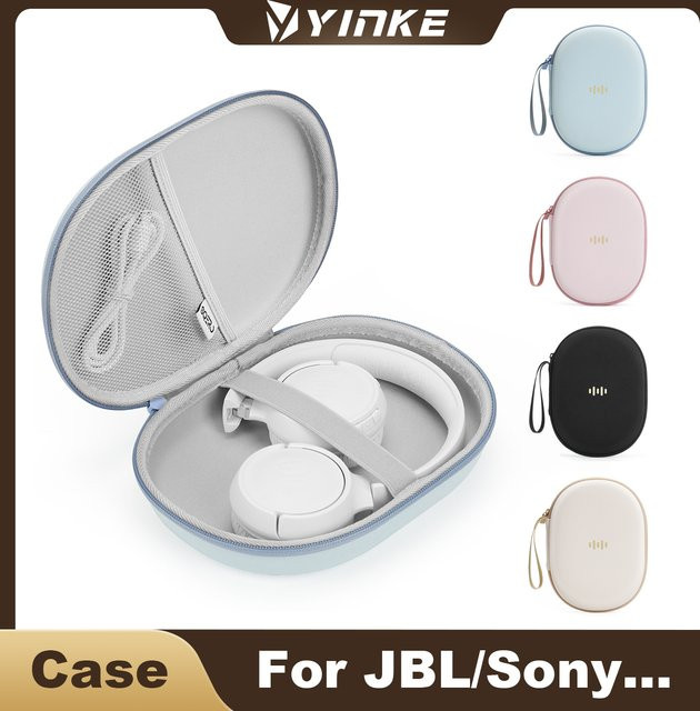 Halb-faltbare Kopfhörer-Hartschalen-Tasche in Blau für JBL Tune 510/520BT, Sony WH-1000XM4 und Soundcore Q30, stoßfeste EVA-Reiseaufbewahrungstasche - Bild 1