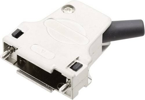 Encitech D-SUB Gehäuse 9-polig aus Metall in Silber mit 45° Winkel - Bild 1