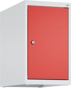 C+P Aufsatzschrank 7035/3020 aus Stahl mit Zylinderschloss und 1 Abteil, B/T/H: 50 x 30 x 50 cm, Grau/Rot - Bild 1