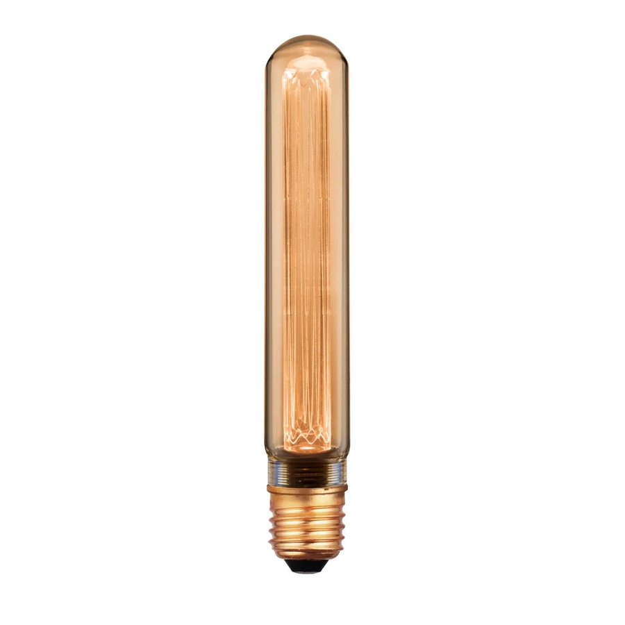 LUXULA LED Filament Leuchtmittel E27 Röhrenform, dimmbar, warmweiß, Bernstein Glas, transparent/gold - Bild 2