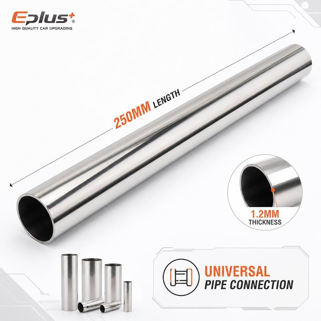 Eplus+ Rundrohr aus 304 Edelstahl in Silber, Länge: 25 cm, Durchmesser: 2,5 cm, Wandstärke: 1,2 mm - Bild 1