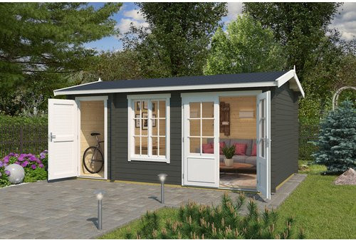 Holz-Gartenhaus Lasita Wrexham mit Satteldach in Grüngrau lasiert, B/H/T: 525 x 250,8 x 350,8 cm - Bild 1