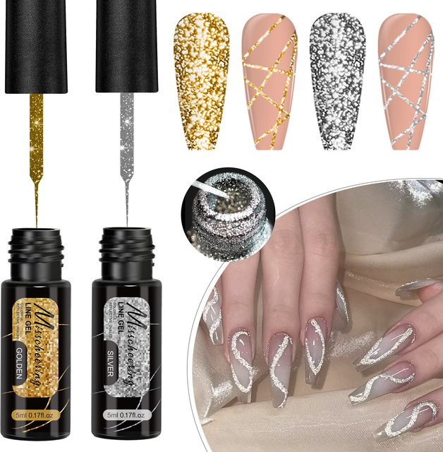 Misscheering Nagellack Set, Golden, Schimmernd, 2 Stück - Bild 1