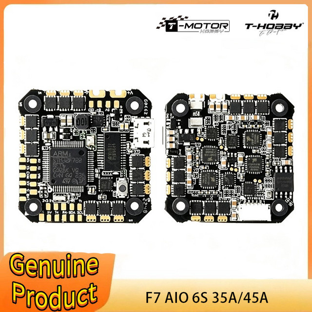 T-Motor T-HOBBY F7-35A-AIO oder F7-45A-AIO Flugsteuerung in Schwarz mit STM32F722 MCU, MPU6500 und BMP280 Barometer, 6S AIO Flight Controller - Bild 1