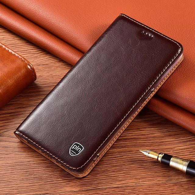 Crazy Horse Echtleder Flip Cover für Samsung S10 Serie S10Plus, S10Lite, S10E, S10 5G in Braun - Bild 1