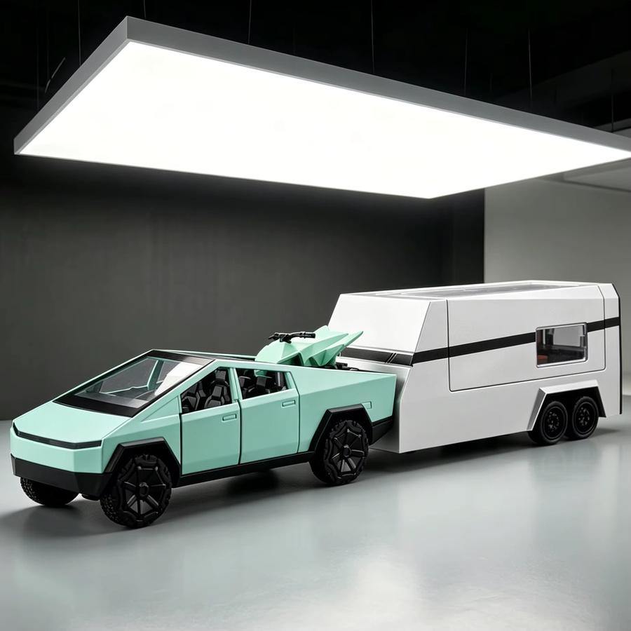MAKEDA Elektro-Pickup-Wohnmobil, Spielzeugauto, 1:36, Metall, Grün - Bild 2