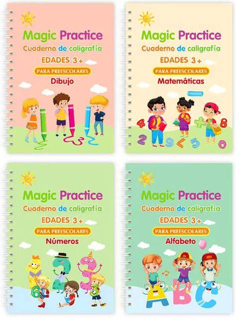 HMRANT Spanisches Zauber-Kopierbuch für Kinder ab 3 Jahren, wiederverwendbares Schreibübungsbuch für Kalligraphie und Vorschulkinder, Mehrfarbig - Bild 1