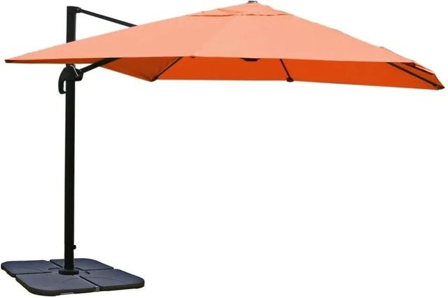 MCW Ampelschirm A96 mit Ständer, Farbe Orange, Material Polyester und Alu, drehbar, Durchmesser: 4,24 m - Bild 2