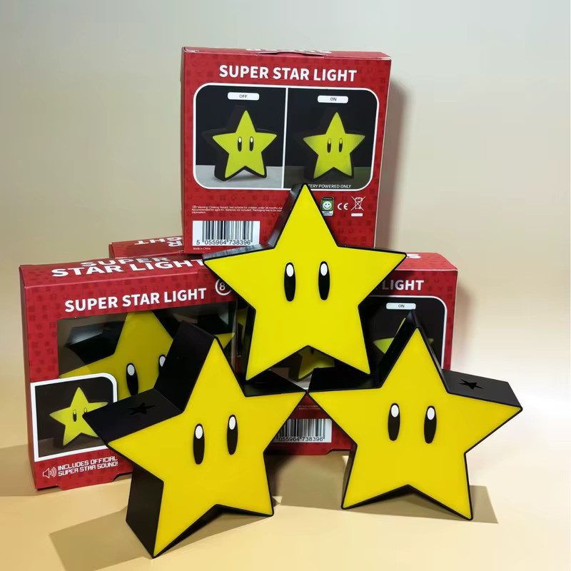 Bandai Super Star Light LED Musik-Nachtlicht mit USB-Ladestation in Gelb und Schwarz - Bild 3