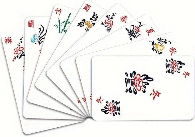 SZ-Damai Mahjong Mahjong-Spielkarten und 50-teiliges Spiel-Requisiten-Set aus Papier und Kunststoff 2er-Set - Bild 1