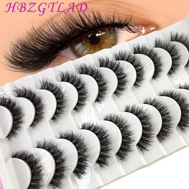 HBZGTLAD Künstliche Wimpern, 3D-Fake-Wimpern, Black, Unisex, 10 Paar - Bild 1
