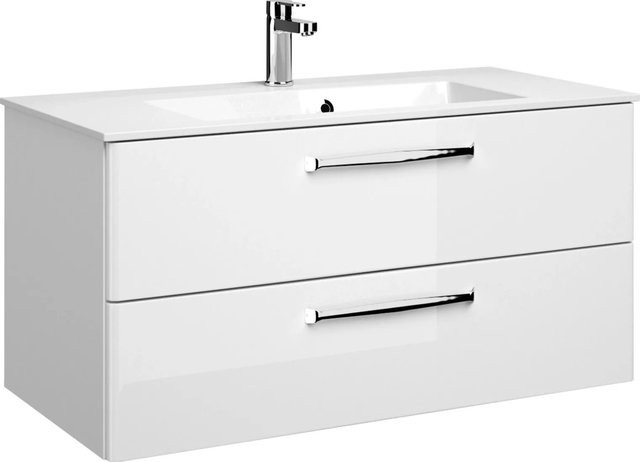 Pelipal Waschbeckenunterschrank Trentino in Weiß Hochglanz, Breite: 105 cm - Bild 1