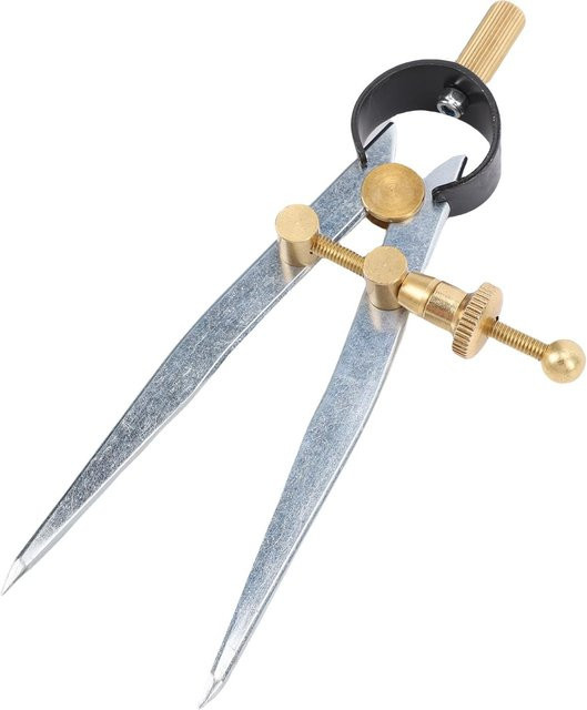 Koogeelife Federzirkel aus Stahl in Silber, feststellbares Falzwerkzeug und Zeichenwerkzeug für Holzbearbeitung, Metallbearbeitung und Geometriezeichnen - Bild 1