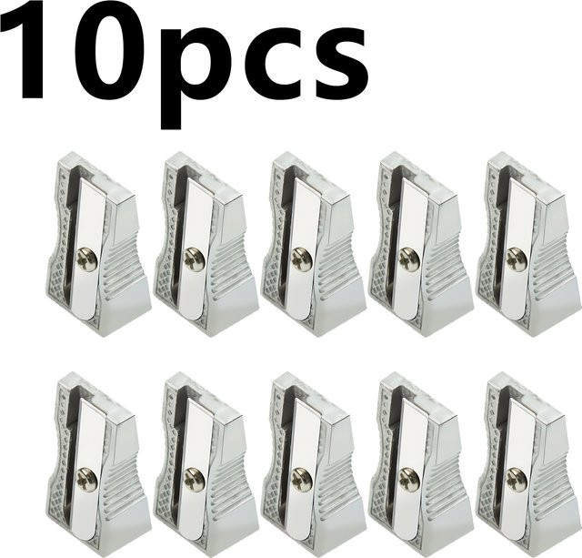 10er Set Bleistiftspitzer aus Aluminiumlegierung in Silber für Büro und Kunst - Bild 1