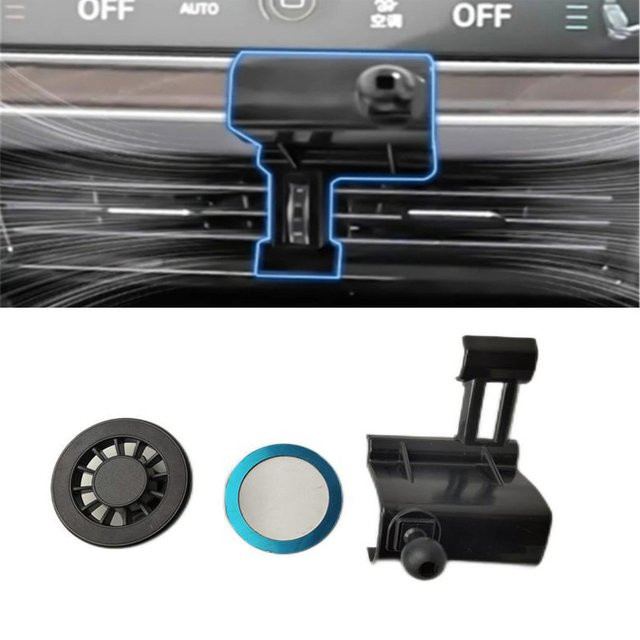Magnetische Smartphone-Halterung aus ABS-Kunststoff für Volkswagen VW Touareg (2019-2024) in Schwarz - Bild 1
