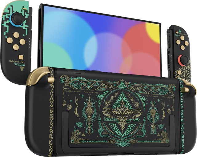 eXtremeRate DIY Ersatzgehäuse-Set für Nintendo Switch 2 und Joycon 2 mit Knöpfen in Totem of Kingdom Design, Farbe: Braun - Bild 1