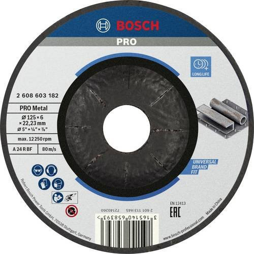 Bosch Schruppscheibe gekröpft für Metall, Durchmesser: 125 mm, Bohrung: 22,23 mm, Farbe: Grau - Bild 1