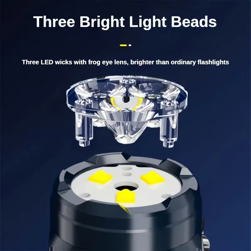 BALDR Mini LED Taschenlampe mit Stiftclip, wiederaufladbar und wasserdicht, Schwarz - Bild 2
