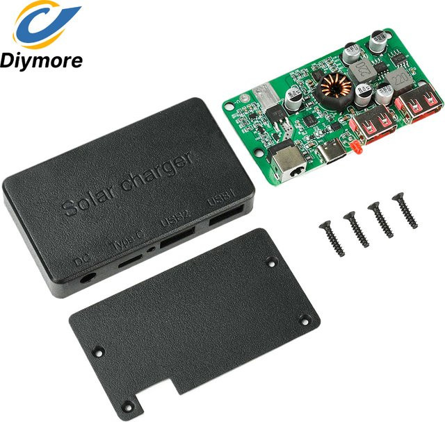 Diymore DIY Spannungsregler Anschlussbox mit QC3.0 Dual-USB und PD 100W Typ-C für Solarmodule - Bild 1