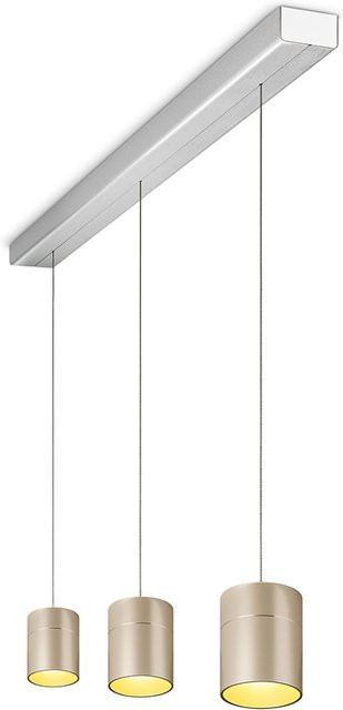 Oligo Tudor M LED-Pendelleuchte 3-flammig in Cashmere matt mit Aluminium-Baldachin gebürstet und Tunable White (2200K - 5000K) - Bild 1