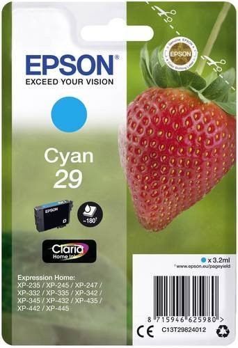 Original Epson Tintenpatrone 29 Cyan C13T29824012 - Bild 1